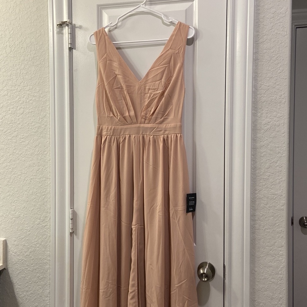 NWT Lulu’s - Make Me Marvel Blush V-Neck Sleeveless Maxi Dress - Picture 10 of 16